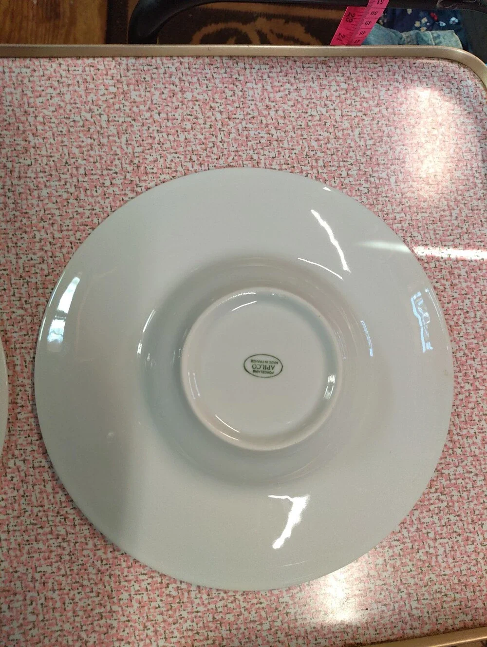 Apilco France Aqua White Hammered Porcelain Wide Rim Soup Pasta Bowls Set of 2